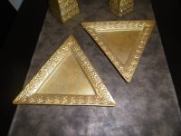 Dekoration 2 Kerzenständer und 2 dreieckige Schalen gold Keramik Sachsen - Zwickau Vorschau