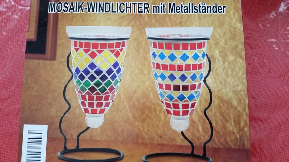 MOSAIK-Windlichter mit Metallständer. Mit Pckung. Neu. in Laatzen