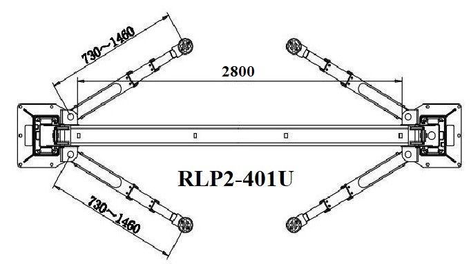 2 Säulen Hebebühne RLP2-401U BARRIEREFREI Alle Arme 730-1460 mm in Ebern