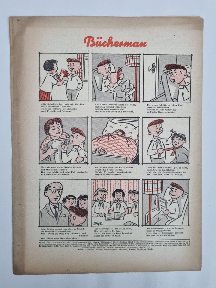 Zeitung "Die Trommel" , DDR , FDJ , Pioniere , Propaganda , 1960 in Thale