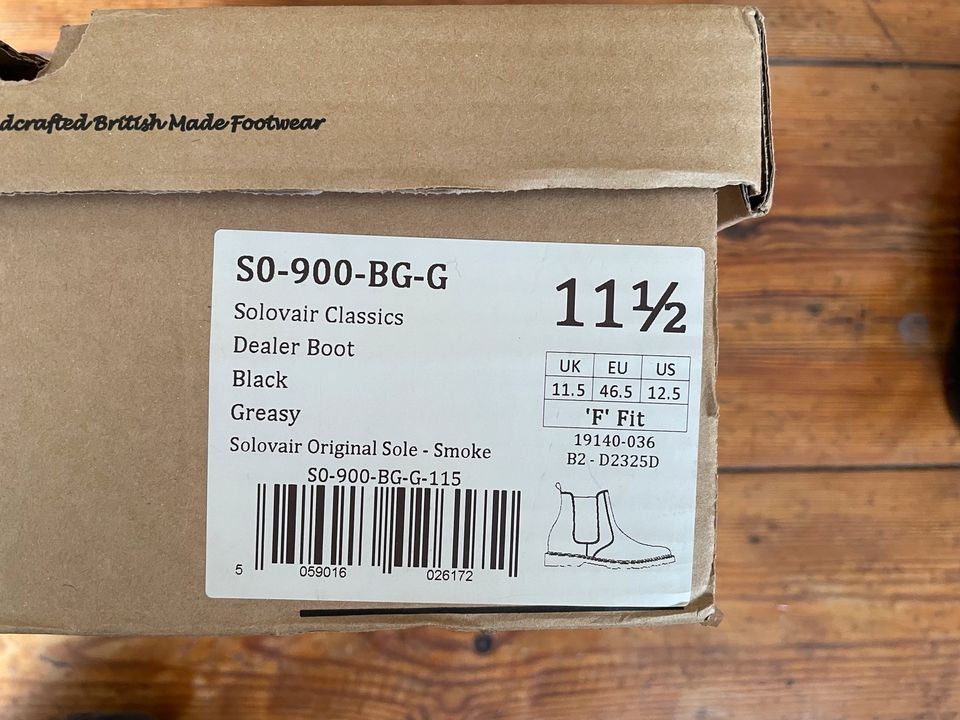 Solovair Dealer Boots Black Greasy 11,5 Stiefel nahezu Neuwertig in Bernau