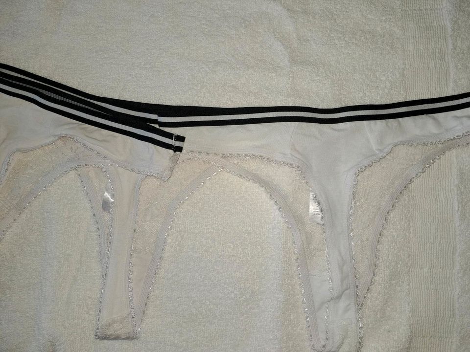 Damen String Tanga gr 40/42  3x weiß mit Spitze in Schwerin