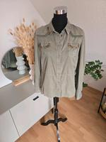 Guess Bluse Gr. S/M Materialmix khaki pailletten transparent Nordrhein-Westfalen - Lünen Vorschau