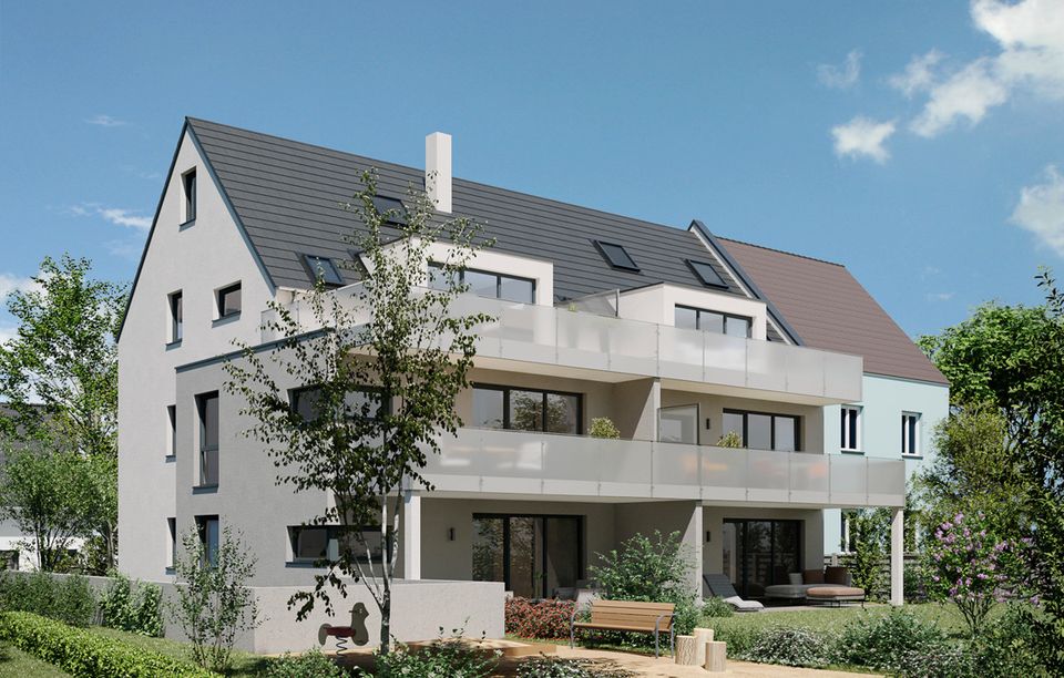 Neubau - KFW Effizienzhaus 40 Standard: Großzügige 3-Zimmer-ETW mit Garten PLUS Hobbyraum im Keller! in Nürnberg (Mittelfr)