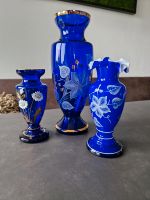 Vasen Blau Böhmische Vase Dekor 3 Stück Bayern - Eschenbach Vorschau