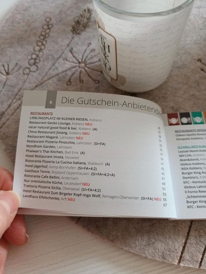 Neu Gutscheinbuch Schlemmerblock in Mülheim-Kärlich