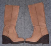 EMU beige Nubuk Leder Stiefel Gr.37 Keilabsatz grau braun Saarland - Rehlingen-Siersburg Vorschau