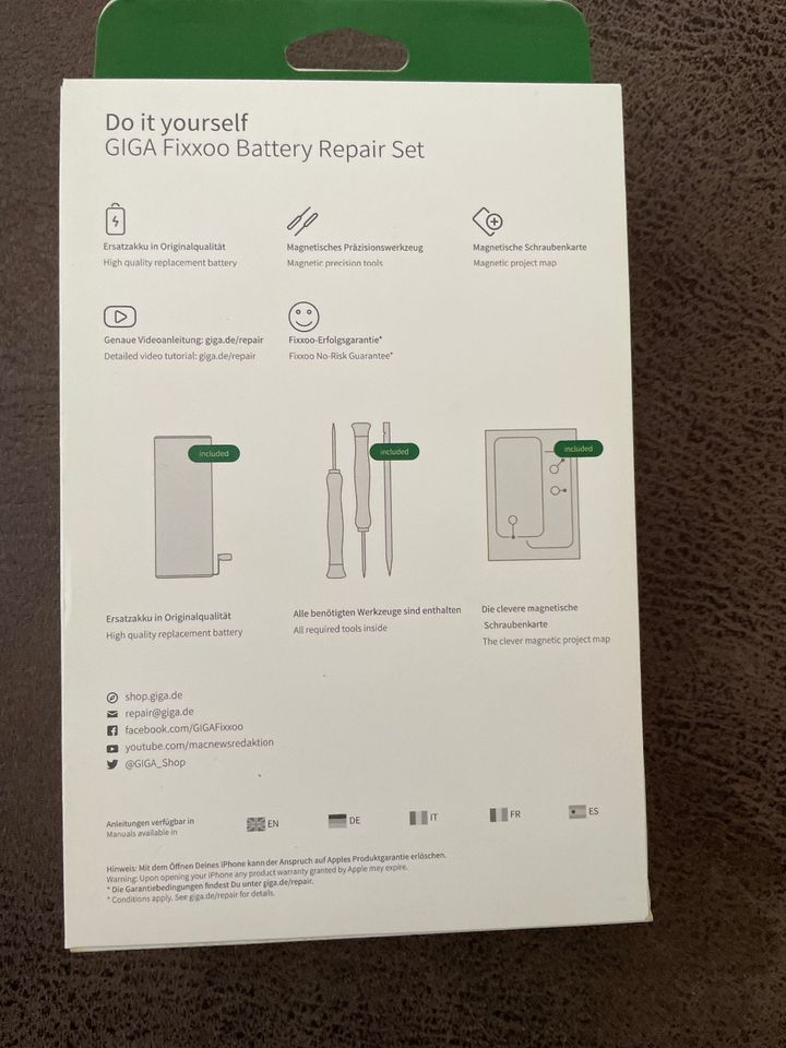 Giga Fixxoo Battery Repair Set  für Ein IPhone 4S in Düsseldorf