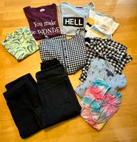 Kleidungspaket 10 Teile Jeans Shirts Blusen Gr. XS/34 Hollister Bayern - Heroldsberg Vorschau