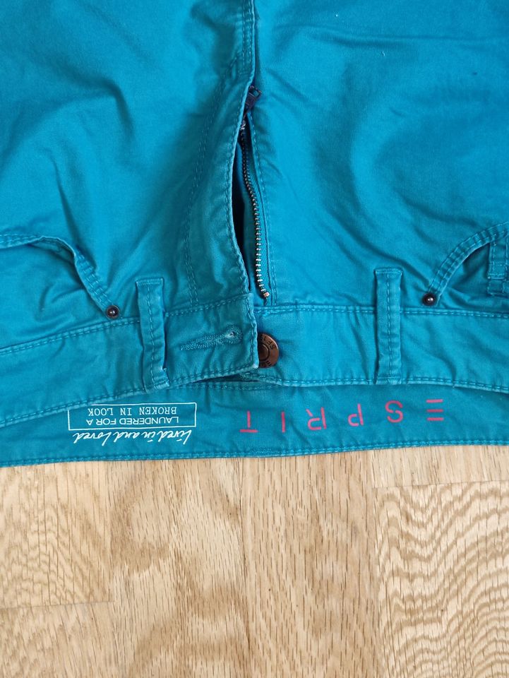 damen stoffhose hose von esprit in türkis grün größe 34 kaum getr in Gochsheim