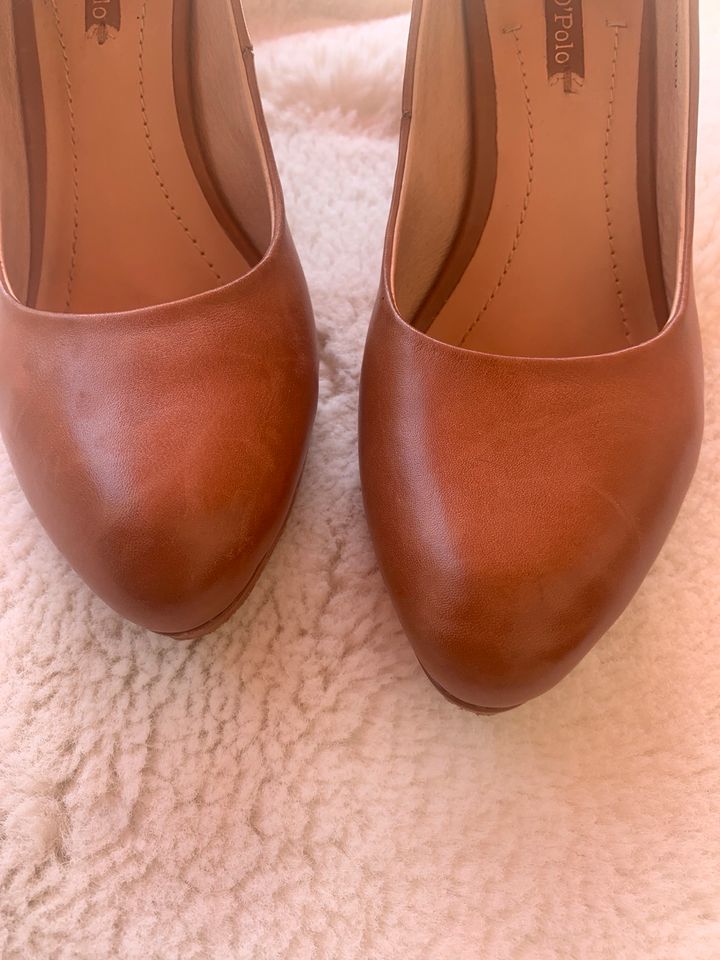 38 Marco Polo Cognac Pumps high heels Gr. 5 in Lohmar