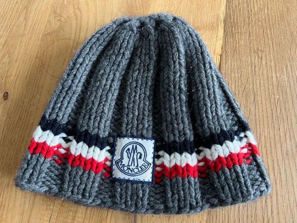 Moncler Gamme Bleu Mütze Beanie Kaschmir Cashmere grau unisex in Düsseldorf