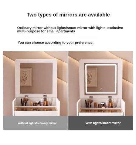 MINIMALIST BEDROOM MAKEUP STATION WITH MIRROR AND LIGHTS in Saarbrücken