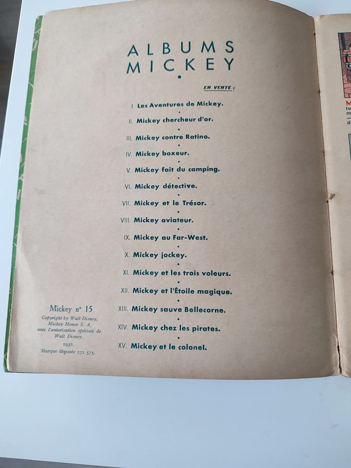 Comic Mickey, Mickey et le colonel, Walt Disney, Nr. 15, 1938 in Wadgassen