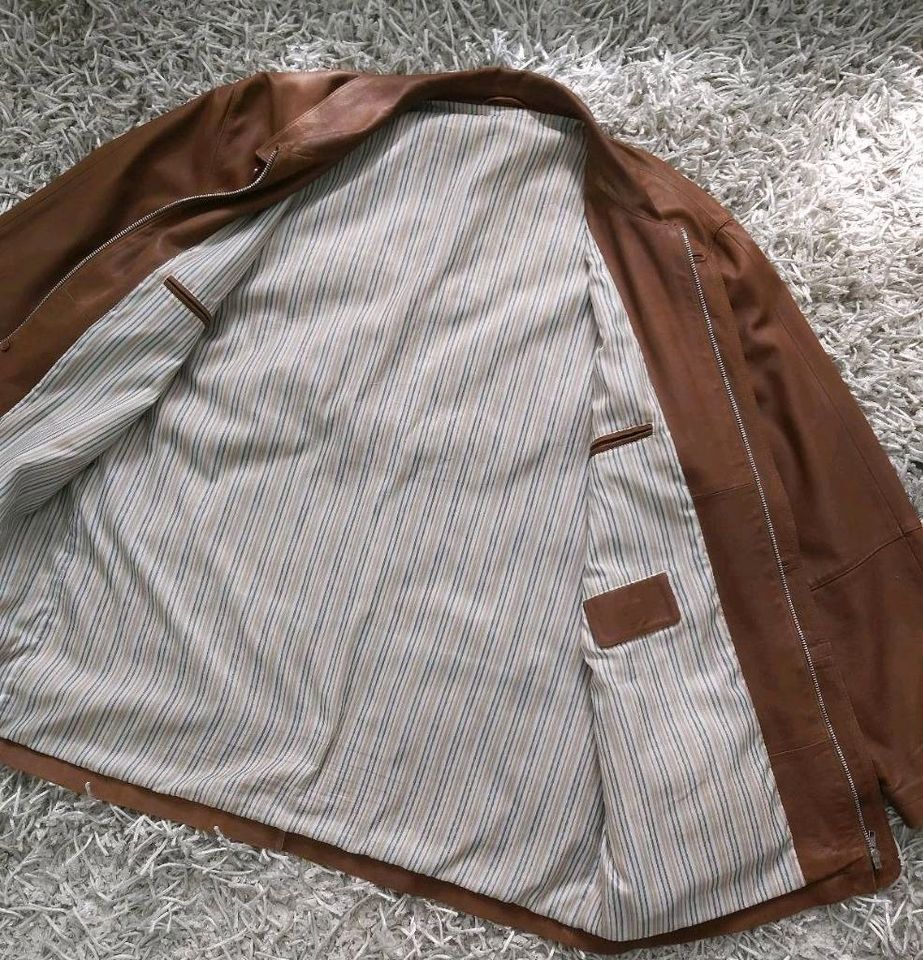 LEDERJACKE BRAUN COGNAC BUTTERWEICHES NAPPALEDER XL 54 in Nettetal