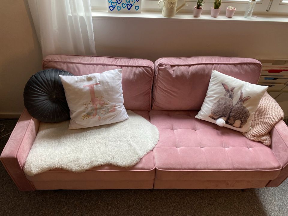 Sofa rosa Samt sehr gut erhalten in Adendorf