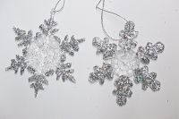 2 x Silber Glitzernde Acryl Schneeflocken -Baum - Fensterschmuck Bayern - Redwitz a d Rodach Vorschau