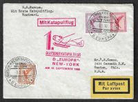 Katapultflug Bordpost 9.9.1930-"D.Europa"-New York-Seepostaufgabe Niedersachsen - Isernhagen Vorschau
