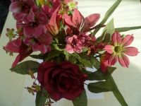 1 Strauß Blumen, weinrot, Seidenblumen, basteln,Dekoration, Bayern - Hahnbach Vorschau