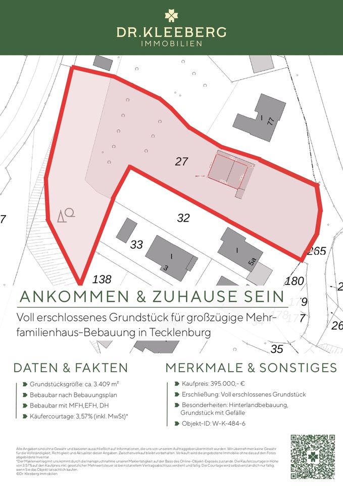 Voll erschlossenes Grundstück für großzügige Mehrfamilienhaus-Bebauung in Tecklenburg in Tecklenburg