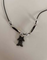 Modeschmuck Kette mit Katzenanhänger schwarz silber Hessen - Hanau Vorschau