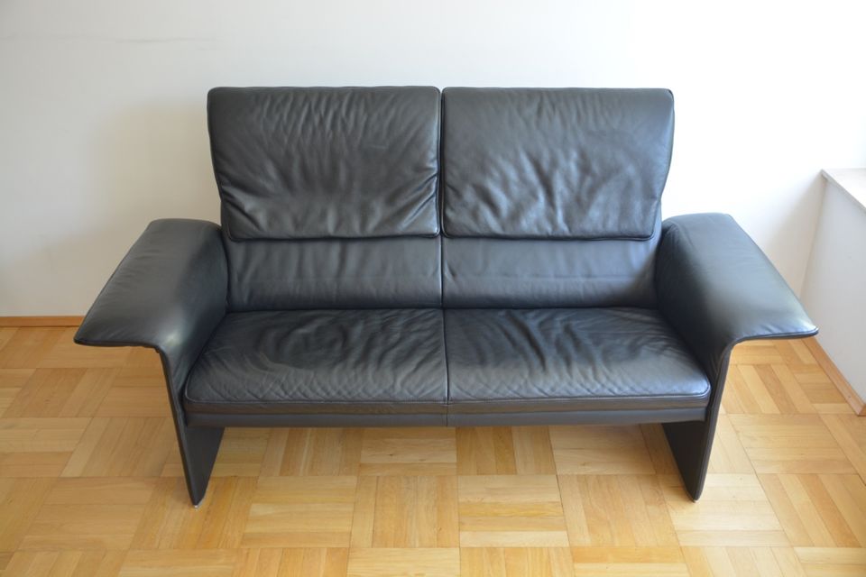 Zweisitzer Couch Jori JR 2750 Leder Sofa Schwarz in Bonn