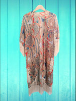 Hippie Aztek Boho Tribal Kimono rot braun beige S M L Berlin - Neukölln Vorschau