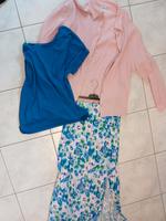 Takko Page One Rock rosa blau Blumen mit Shirt und Baumwollbluse Hessen - Geisenheim Vorschau