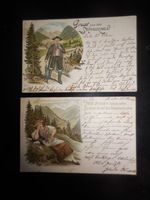 2 col. Postkarten, 1897, Gruß aus dem Schwarzwald, gelaufen #7 Stuttgart - Stuttgart-Süd Vorschau