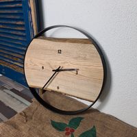 Wanduhr Holzuhr Uhr Eiche Geschenk Upcycling Dekoration Baden-Württemberg - Großbottwar Vorschau