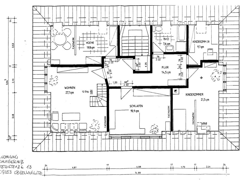 4 Zimmer Küche Bad mit Whirlpool - schicke DG Wohnung in Oberlungwitz in Oberlungwitz