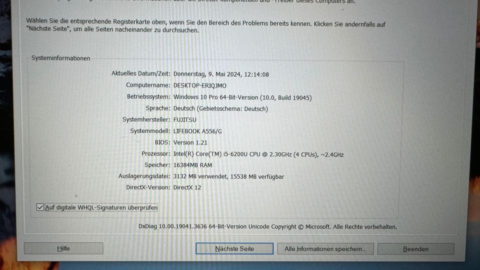 Laptop Windows 10 16gb, 500gb 2,3 GHz in Ludwigsburg