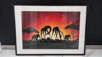 Bild Afrika Original, Giraffe Elefant, leuchtend bunt, 30 x 42 cm Bayern - Straßkirchen Vorschau