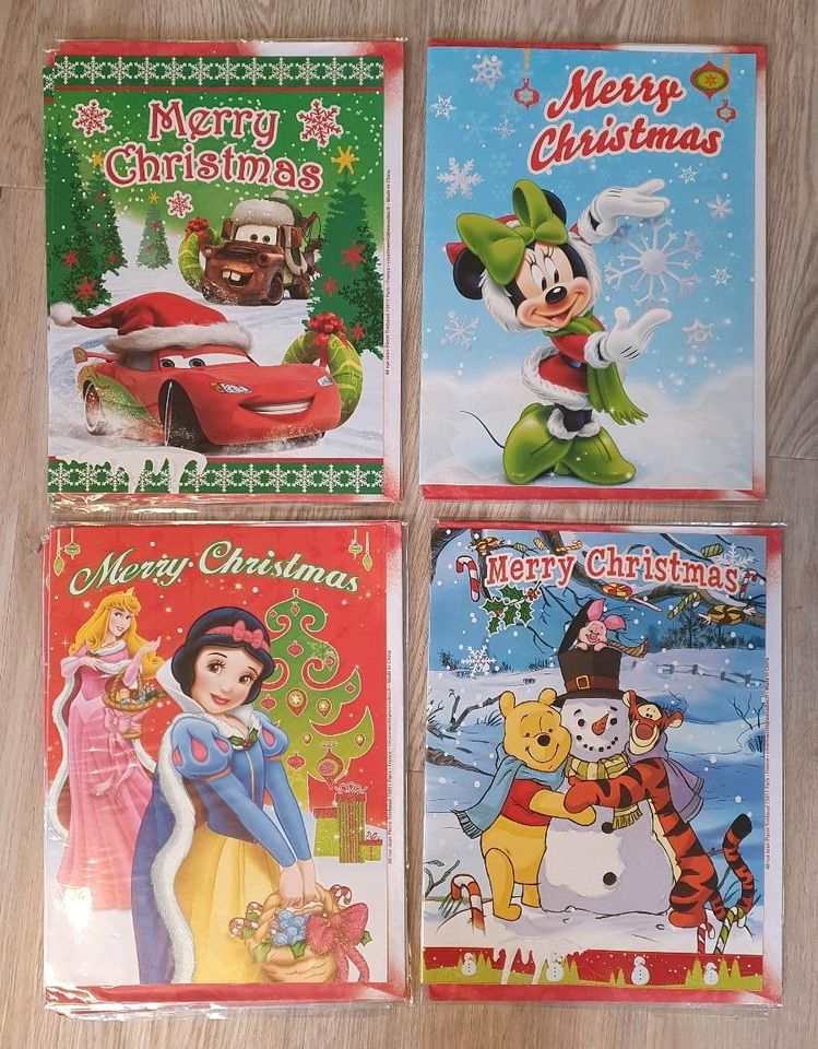 Weihnachtskarten Disney XXL, DinA4, Cars, Mickey, Prinzessin in