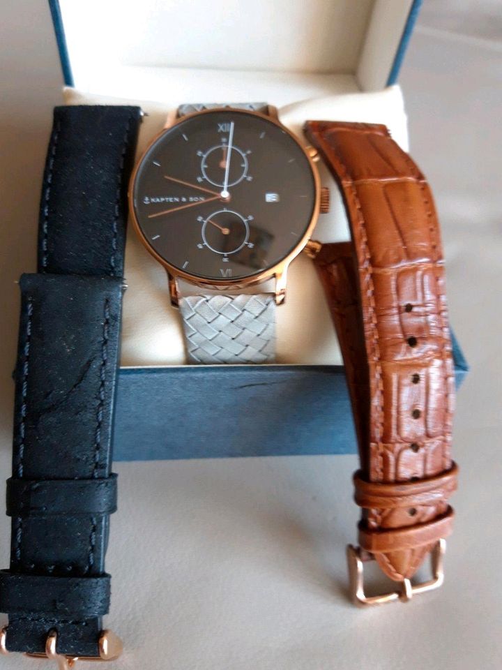 Kapten Son Chrono Rosegold schwarz mit mehreren Straps in Hamburg