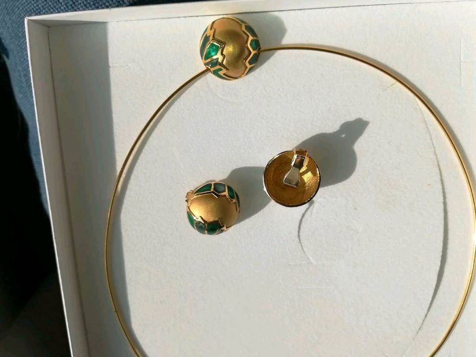 333 Gold Designer Schmuckset Collier Klipse in Saarbrücken