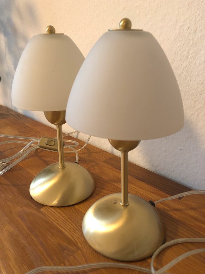 Nachttischlampen gold mit Glasschirm in Osnabrück