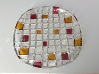 Alte Glasplatte Kekste Kuchenplatte Vintage Mosaik Optik  28,5 cm Niedersachsen - Oldenburg Vorschau