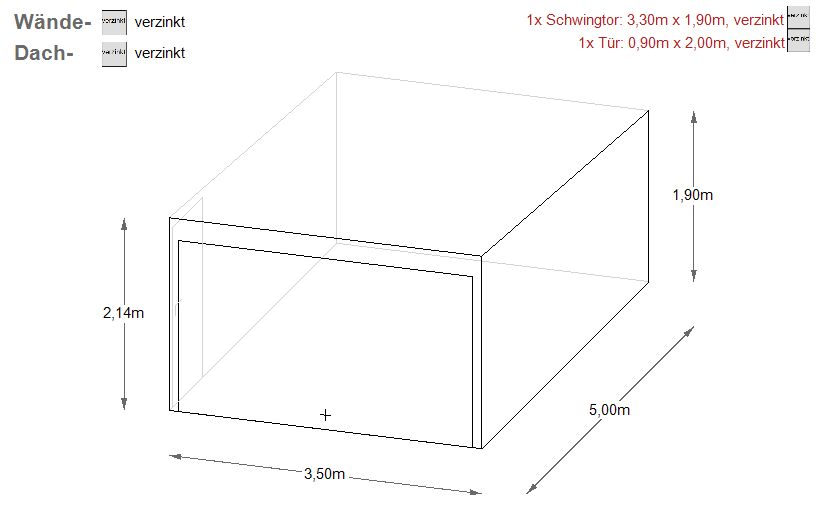 Garage Blechgarage 3,5x5 Gerätehaus Schuppe Lager | 8716! in Schwäbisch Hall