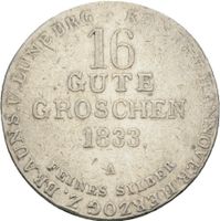 Hannover 16 Gute Groschen Wilhelm IV. 1833 A Silber #92 Osnabrück - Hasbergen Vorschau