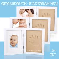 3 Bilderrahmen Gipsabdruck Baby Fuß Hand Fotorahmen Taufe Abdruck Sachsen-Anhalt - Magdeburg Vorschau