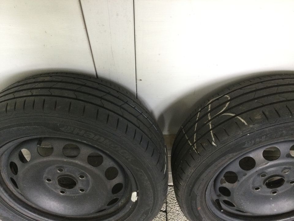 4 Sommerreifen Hankook auf Stahlfelgen 205/55 R16 in Kressbronn am Bodensee