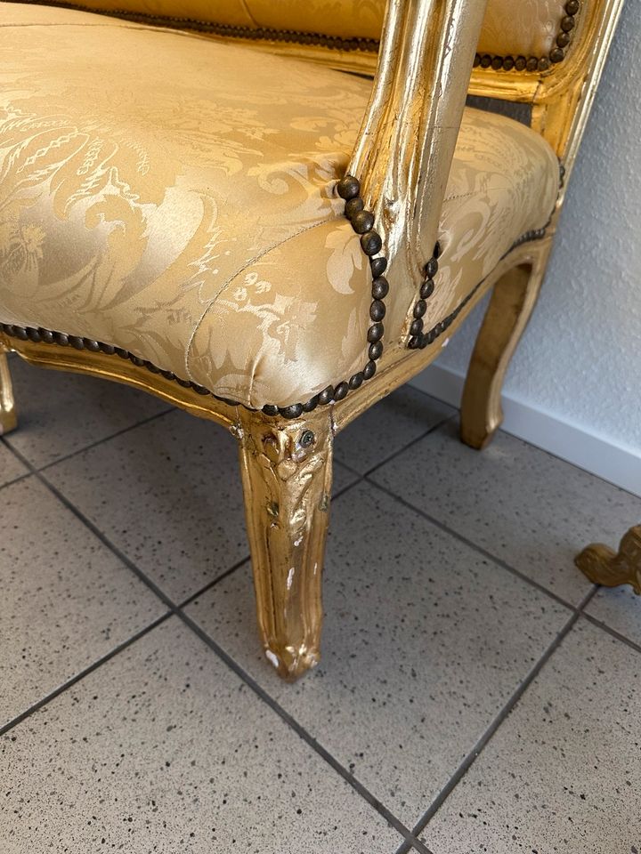 Chippendale Sofa Gold Barock in Wiesloch