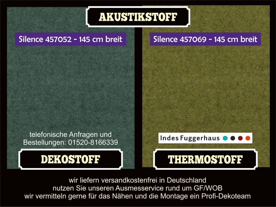 Dekostoff / Akustikstoff / Thermostoff - Indes Silence 145 cm in Osloß