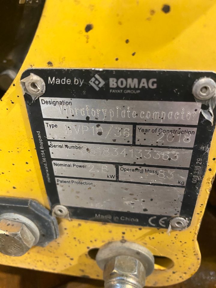 BOMAG BVP 10/36 Vibrationsplatte Rüttelplatte 83kg in München