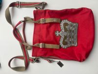 Stoff Tasche rot/khaki mit Krone & Glitzer Nordrhein-Westfalen - Brühl Vorschau