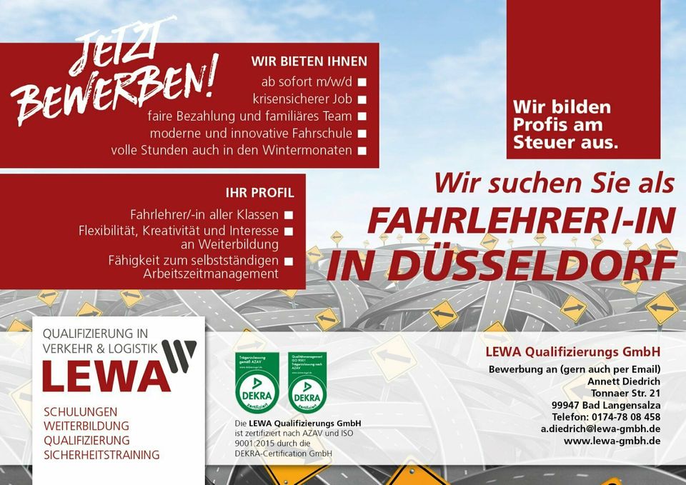 JETZT Fahrlehrer/in gesucht | Düsseldorf, Bochum & Solingen [LSZ] in Düsseldorf