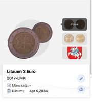 Litauen 2 Euro Münze Sammler 2017 Dresden - Innere Altstadt Vorschau