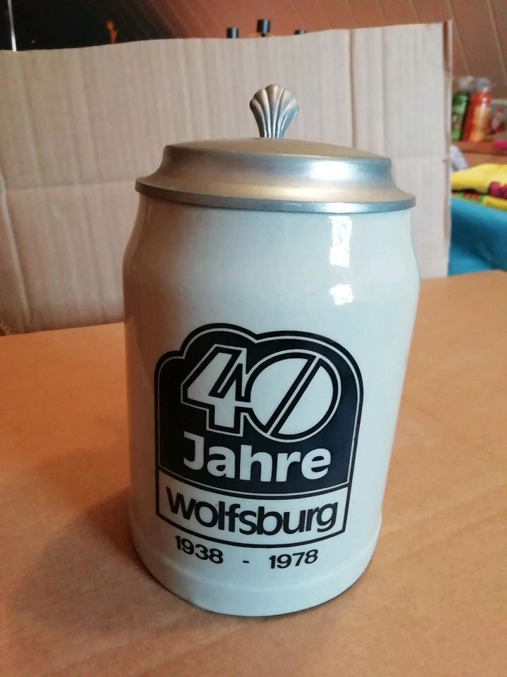 Bierkrug "40 Jahre Wolfsburg" in Zwenkau