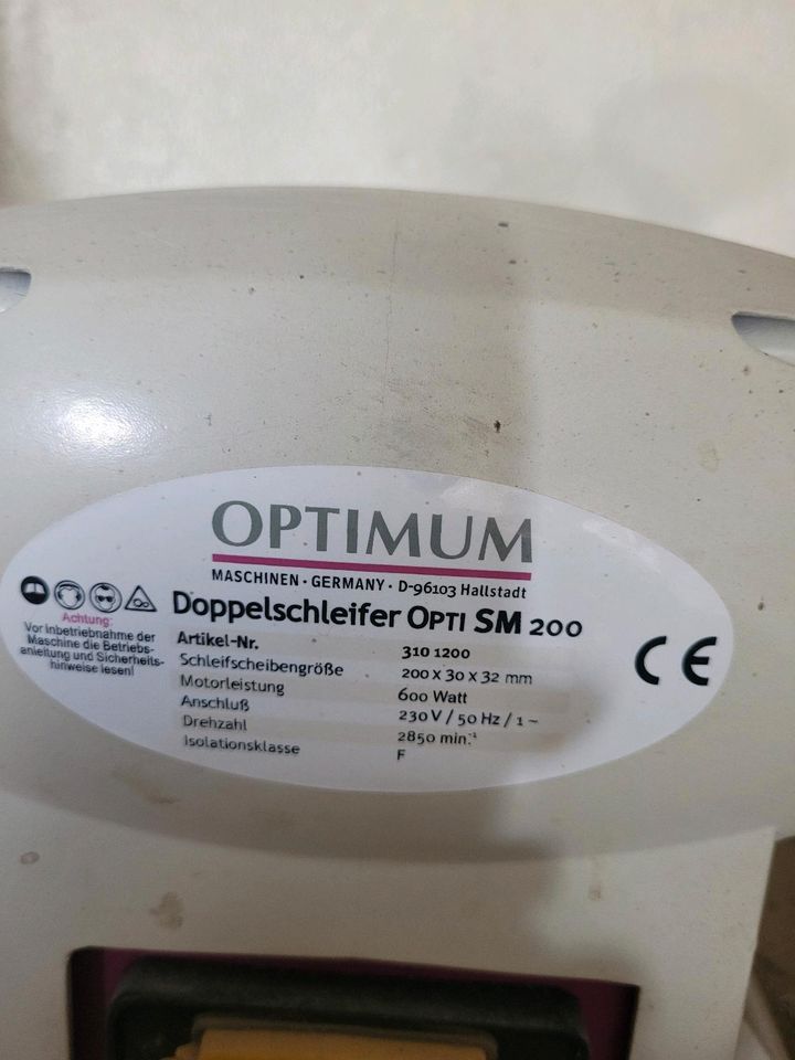 Doppelschleifmaschine Optimum SM 200 in Neustadt (Wied)